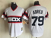 Chicago White Sox #79 Jose Abreu White Mitchell And Ness Throwback Pullover Stitched Jersey,baseball caps,new era cap wholesale,wholesale hats